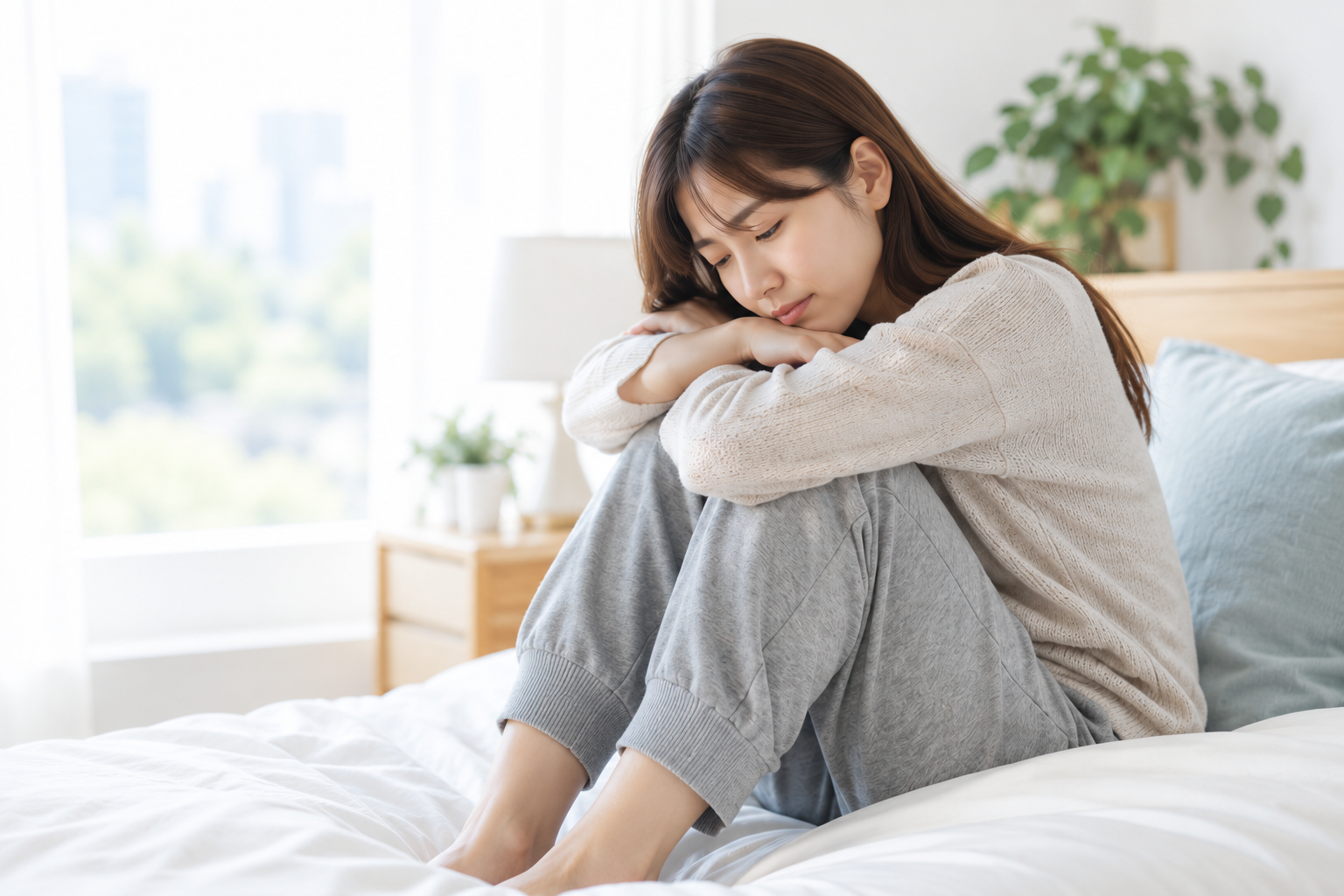 長く続く痛みや身体の違和感に悩む女性
